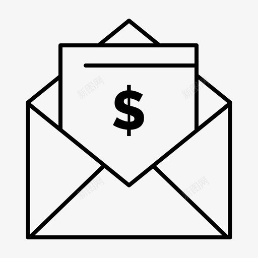 信件美元邮件图标svg_新图网 https://ixintu.com 信件 商业 策略 美元 财务 邮件 金钱