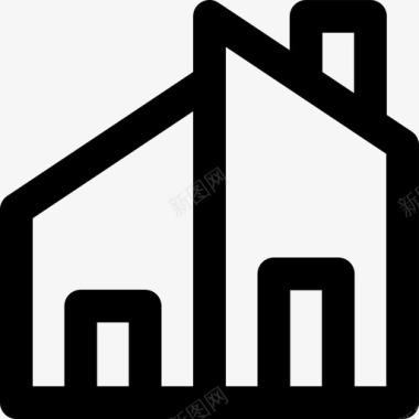 现代住宅房地产163线性图标图标