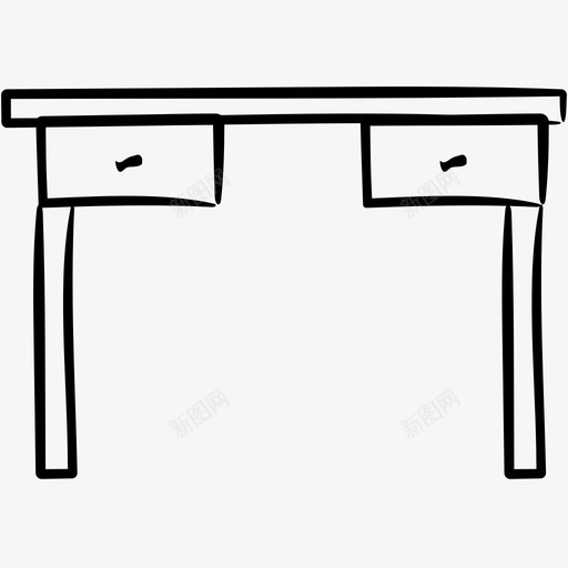 书桌家具手绘图标svg_新图网 https://ixintu.com 书桌 图标 家具 手绘