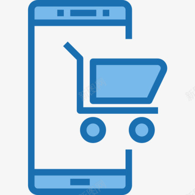 移动购物和电子商务10蓝色图标图标