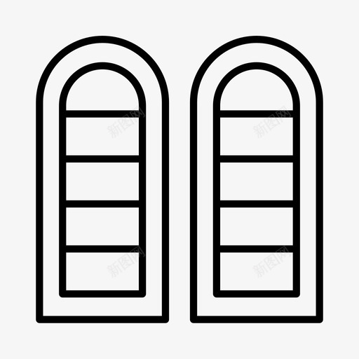 拱形窗饰面住宅图标svg_新图网 https://ixintu.com 住宅 室内 拱形 窗户 饰面