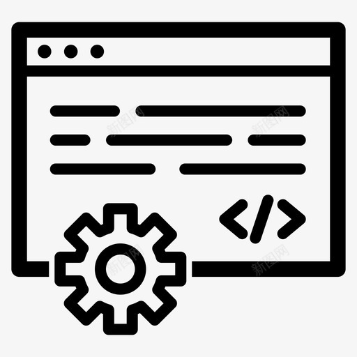 网页开发代码编码图标svg_新图网 https://ixintu.com 互联网 代码 优化 开发 搜索引擎 编码 编程 网页 营销