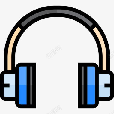 耳机办公用品4线性颜色图标图标