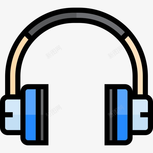 耳机办公用品4线性颜色图标svg_新图网 https://ixintu.com 办公用品 线性 耳机 颜色