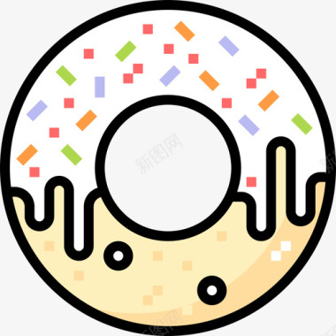 甜甜圈去掉25个线性颜色图标图标