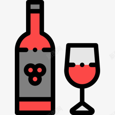 葡萄酒澳大利亚19线性颜色图标图标