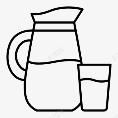 水壶饮料玻璃杯图标图标
