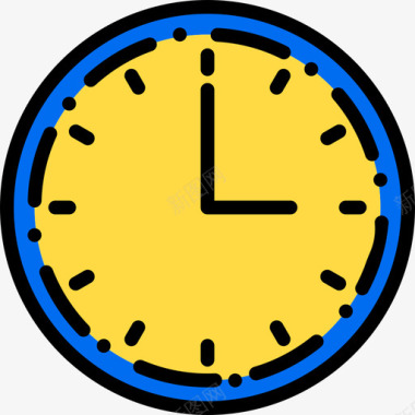 时钟55学校线性颜色图标图标