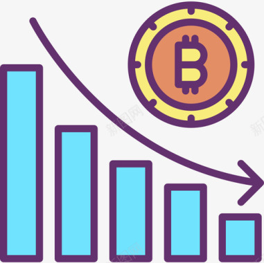 图形比特币加密货币4线性颜色图标图标