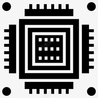 计算机处理器中央处理器计算机芯片图标图标