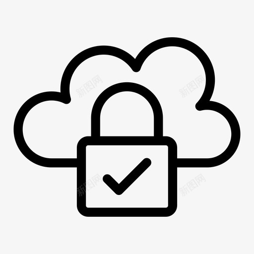 私有云锁图标svg_新图网 https://ixintu.com 安全 服务器 私有