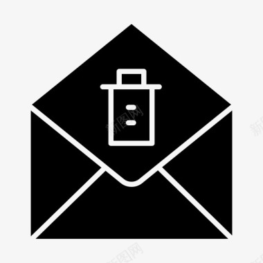 邮件删除电子邮件实心字形图标图标