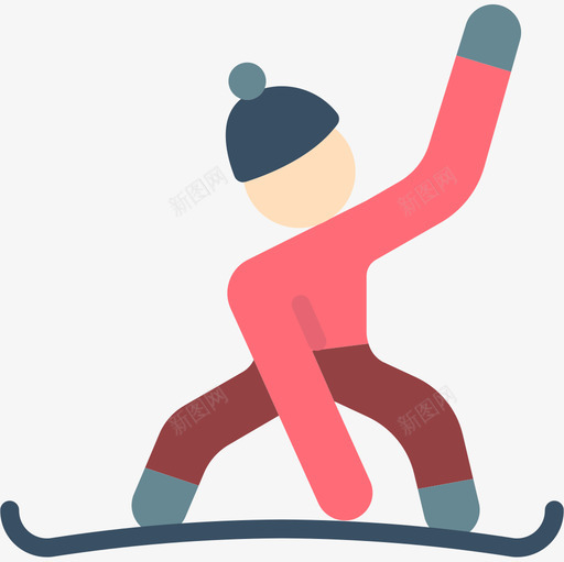 滑雪板冬季运动27平地图标svg_新图网 https://ixintu.com 冬季运动 平地 滑雪板