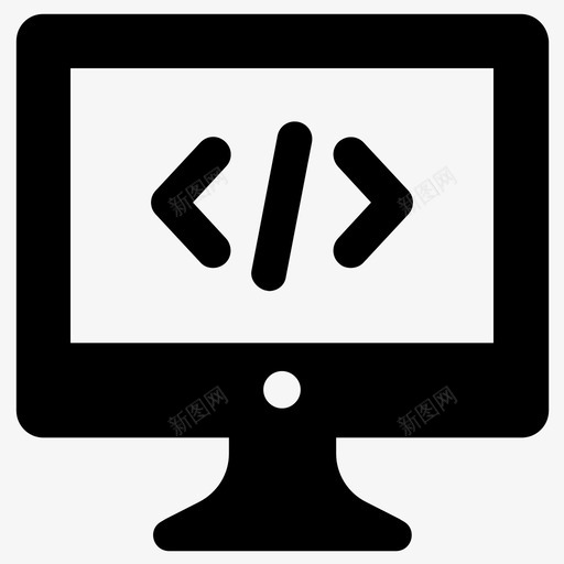 脚本代码计算机图标svg_新图网 https://ixintu.com html 代码 开发 脚本 计算机