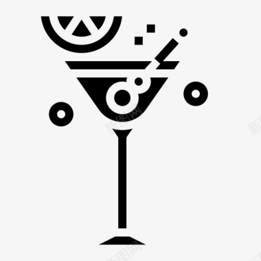 马提尼酒精饮料鸡尾酒图标图标