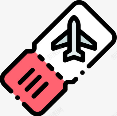 飞机航空33线性颜色图标图标