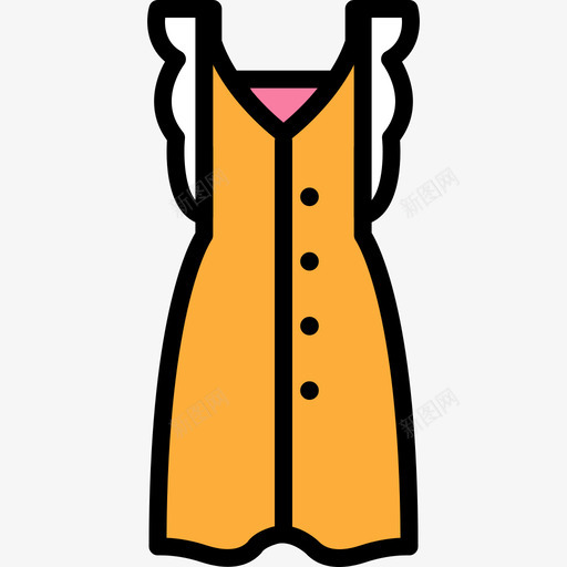 连衣裙时尚4线性颜色图标svg_新图网 https://ixintu.com 时尚4 线性颜色 连衣裙