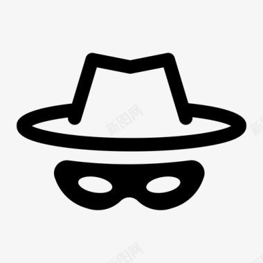 戴软呢帽的小偷窃贼犯罪图标图标