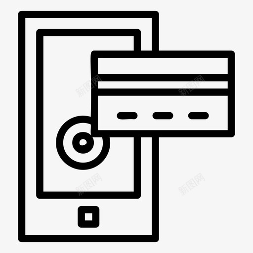 支付金融移动图标svg_新图网 https://ixintu.com 图标 在线 支付 电话 移动 线路 金融 银行