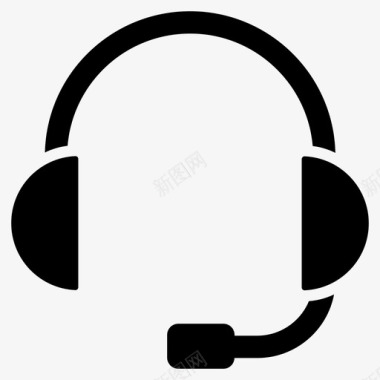 耳机音频设备带麦克风的耳机图标图标