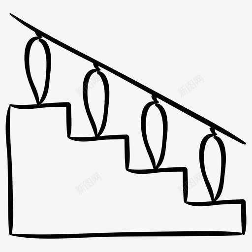 楼梯楼上家具手绘图标svg_新图网 https://ixintu.com 家具手绘图标 楼上 楼梯