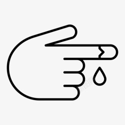 手指流血受伤流血割伤图标高清图片