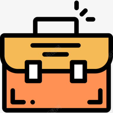 行李箱商务会议10线性颜色图标图标