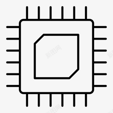 cpu芯片电子图标图标