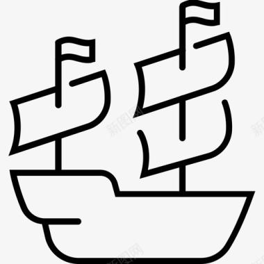 船海盗帆图标图标