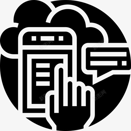 智能手机云技术30字形图标svg_新图网 https://ixintu.com 字形 手机 技术 智能