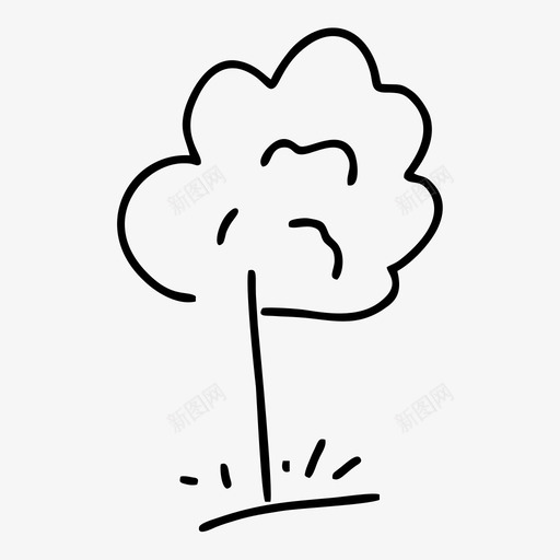 树手绘植物图标svg_新图网 https://ixintu.com 手绘 植物