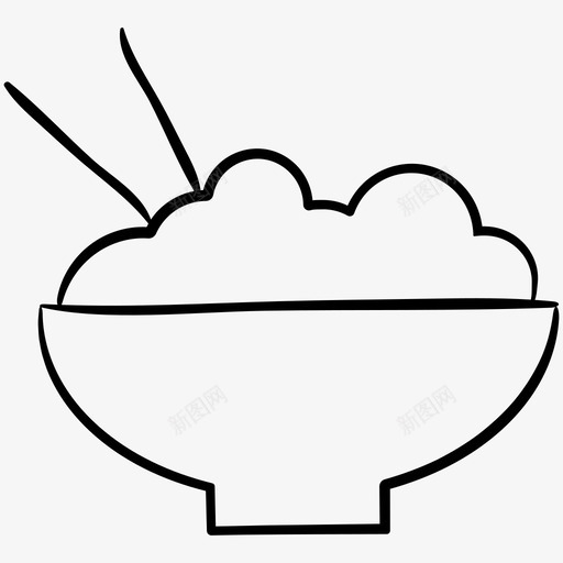 米饭碗午餐图标svg_新图网 https://ixintu.com 2个 午餐 图标 手绘 米饭 食物