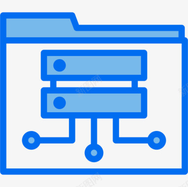 文件夹计算机数据存储5蓝色图标图标