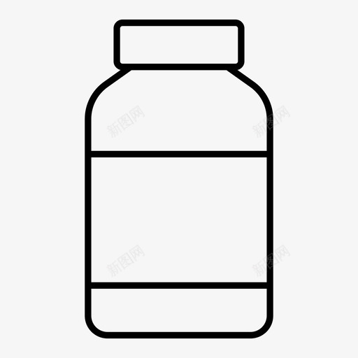 罐子瓶子医疗图标svg_新图网 https://ixintu.com 健康健身线图标 医疗 瓶子 罐子 药丸 药品 药房