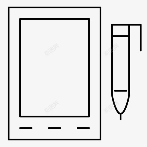 手机铅笔图标svg_新图网 https://ixintu.com 平板电脑 手机 细线 设计 铅笔