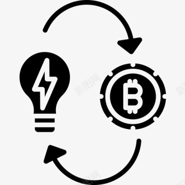 Idea比特币加密货币3字形图标图标