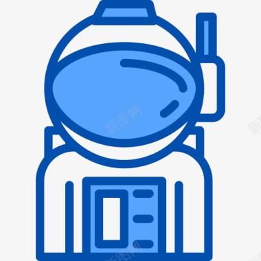 宇航员太空和宇宙4蓝色图标图标