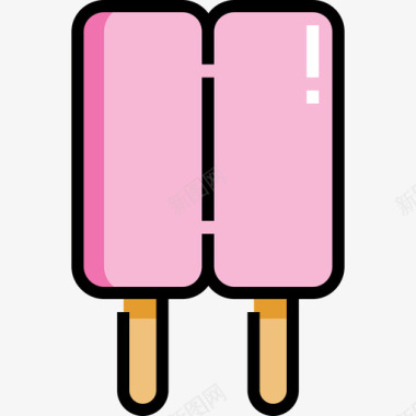 冰棒甜糖果线性颜色图标图标