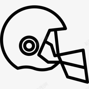 橄榄球头盔运动和游戏9直线型图标图标