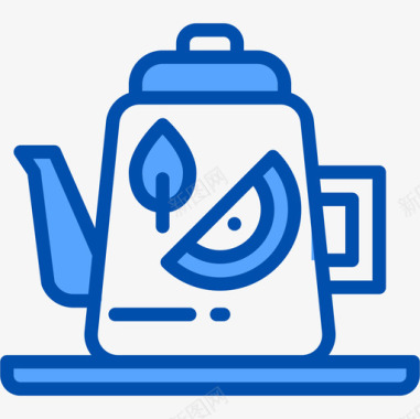 热柠檬茶茶6蓝色图标图标