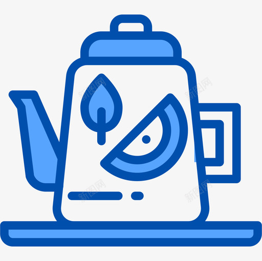 热柠檬茶茶6蓝色图标svg_新图网 https://ixintu.com 热柠檬茶 茶6 蓝色