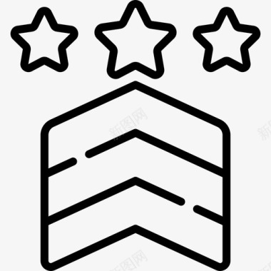 徽章奖励和徽章6直线图标图标