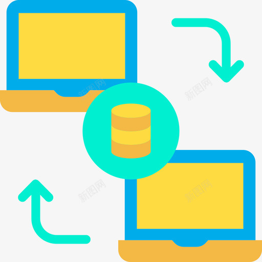 数据传输数据科学平面图标svg_新图网 https://ixintu.com 平面 数据 数据传输 科学