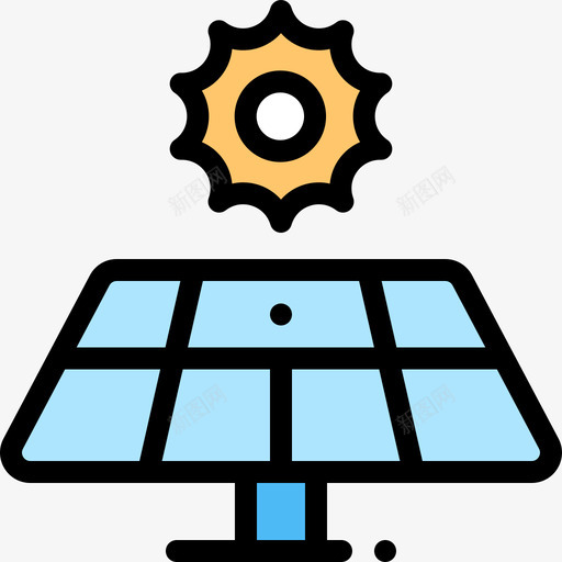 太阳能电池板domotics13线性颜色图标svg_新图网 https://ixintu.com domotics 太阳能 电池板 线性 颜色