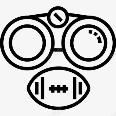 双筒望远镜美式橄榄球7直线式图标图标