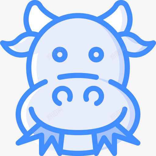 牛可爱的图标5蓝色svg_新图网 https://ixintu.com 可爱的图标5 牛 蓝色