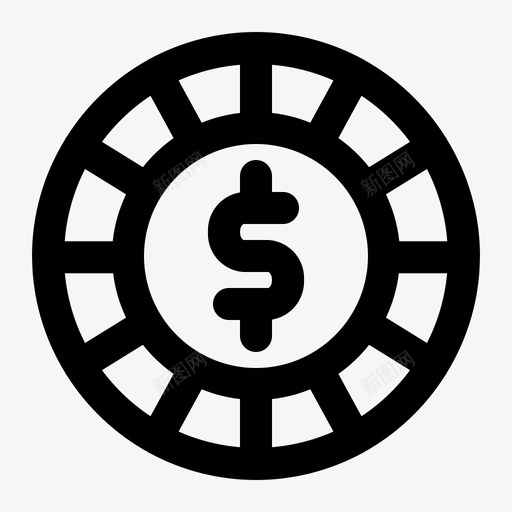 硬币筹码美元图标svg_新图网 https://ixintu.com 商业 图标 支付 硬币 筹码 美元 轮廓 金融
