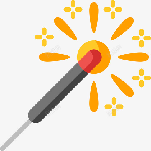 Sparklerparty66扁平图标svg_新图网 https://ixintu.com Sparkler party 扁平