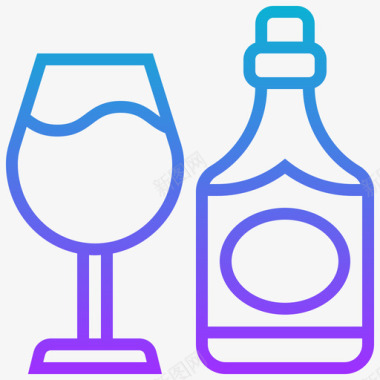 葡萄酒饮料梯度图标图标