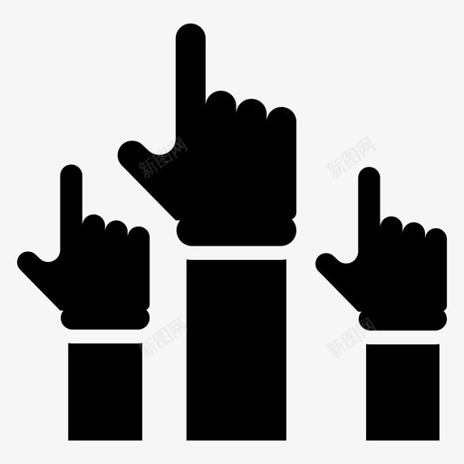 手指手势手势举手图标svg_新图网 https://ixintu.com 举手 参与 向上 在线 手势 手指 挥手 教程 概念 电子书 视频